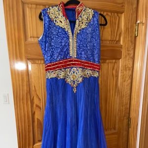 Salwar Kameez Royal Blue Net Anarkali Indian Pakistani Wear